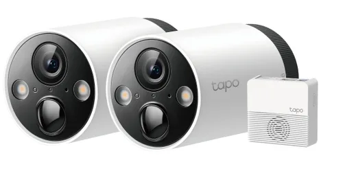 CAMARA WIFI TP-LINK TAPO C420S2 KIT 2 CAMARAS PARA EXTERIOR CON BATERIA RECARGABLE RESOLUCION 2K 1080P IP65 A PRUEBA DE AGUA VISION NOCTURNA AUDIO BIDIRECCIONAL