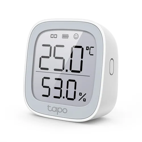 SENSOR INTELIGENTE TP-LINK TAPO T315 SENSOR TEMPERATURA Y HUMEDAD PANTALLA 2,78243 DE TINTA ELECTRONICA BATERIA LARGA DURACION HASTA 2 AÑOS SENSOR ALTA PRECISION SE REQUIERE TAPO HUB