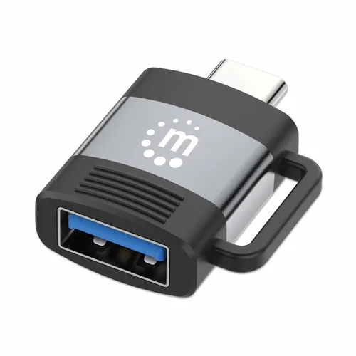 ADAPTADOR,MANHATTAN,356312, USB-C V3.2 GEN1, CM-AH, 5GBPS 3A, ALUMINIO GRIS ESPACIAL/NEGRO