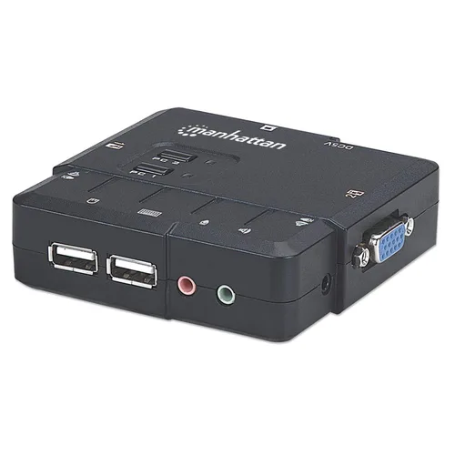 Accesorio Kvm MANHATTAN ,151252, Desktop USB 2:1 Con Cables+audio