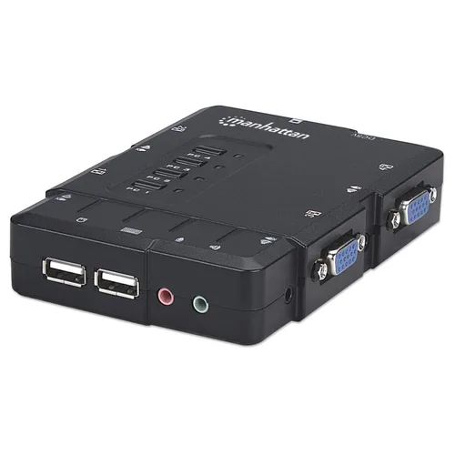 SWITCH KVM,MANHATTAN,151269, DESKTOP USB 41 CON CABLESAUDIO