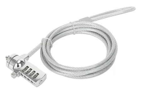 CANDADO LAPTOP /MANHATTAN/440448/COMBINACION 2.0M, 4 DIGITOS, PLATEADO