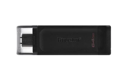 MEMORIA FLASH USB KINGSTON DATA TRAVELER 70 64GB GEN 1 3.2 TIPO C NEGRO (DT70/64GB)