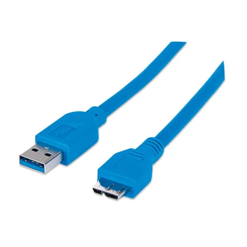 CABLE USB,MANHATTAN,325424, V3.0 A-MICRO B 2.0M AZUL