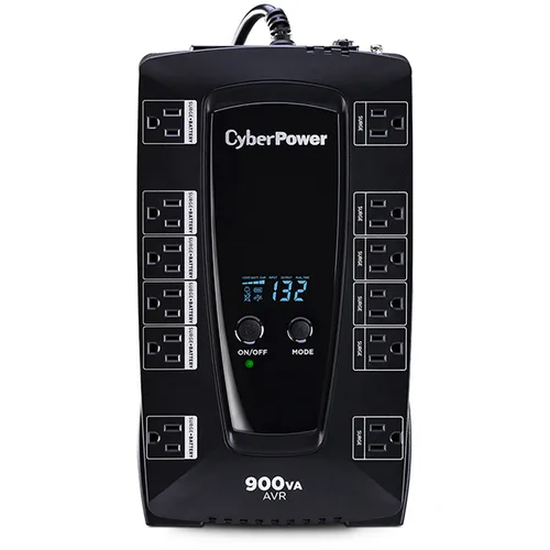 NO BREAK CYBERPOWER AVRG900LCD 900VA /480W, INTERACTIVO, TORRE ,12 NEMA 5-15R, 6 RESPALDO Y 6 SUPRESIN, 3 AÑOS DE GARANTA, INCLUYENDO BATERA..