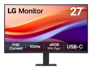 MONITOR PC LG 27U421A-B CURVO FHD 27 PULG,USB-C,PANEL VA,100HZ,TR 5MS(GTG),RESOL 1920X1080,ASP 16:9,BRILLO 250CD/M2,CONTR 3000:1,1500R,HDR10,SRGB 99%,HDMI,DYNAMIC ACTION SYNC,VESA 100X100 MM.