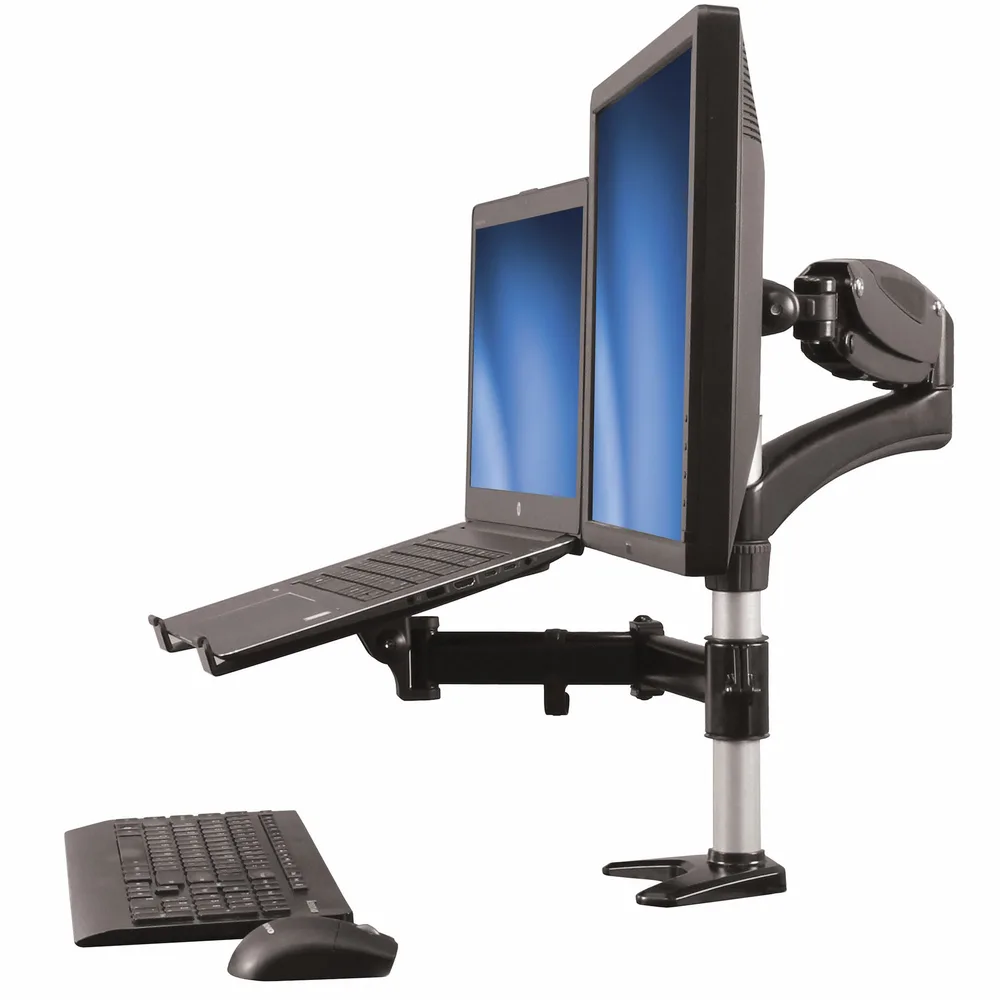 SOPORTE PARA UN MONITOR - BRAZO PARA MONITOR Y BASE PARA LAPTOP CON AJUSTE DE ALTURA DE UN TOQUE - CON SOPORTE VESA PARA PANTALLAS DE 27 NEGRO - STARTECH.COM MOD. ARMUNONB