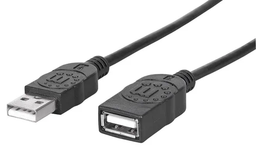 CABLE USB,MANHATTAN,308519, V2.0 EXT. TIPO A  0.9M NEGRO