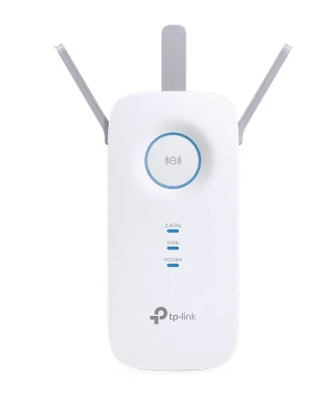REPETIDOR TP-LINK RE450 INALAMBRICO EXTENSOR DE RANGO AC1750 802.11A/B/G/N/AC 1 RJ45 GIGABIT WIFI 5GHZ 1300MBPS Y 2.4GHZ 450MBPS 3 ANTENAS