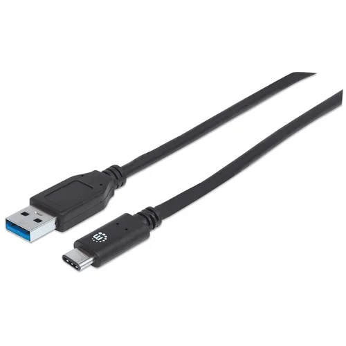 CABLE USB,MANHATTAN,353373,-C V3.1, C-A 1.0M NEGRO