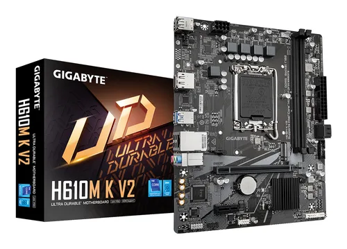 TARJETA MADRE GIGABYTE H610M K V2 / SOCKET INTEL 1700 / 2X DDR5 / HDMI / DP / PCIE X 16 / MICRO ATX / GAMA BASICA