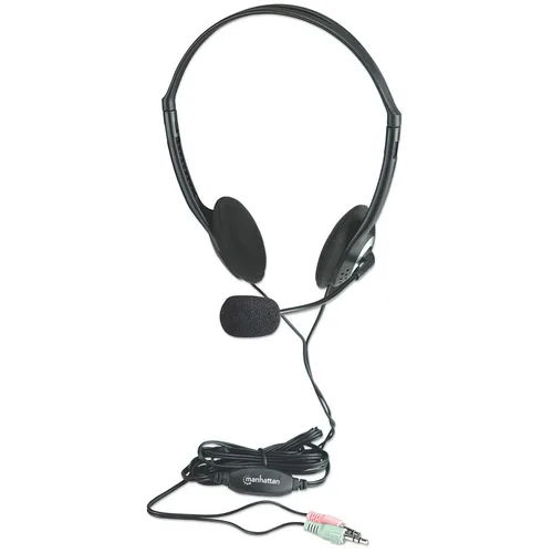 AUDIFONO DIADEMA,MANHATTAN,164429, C/MICROFONO ESTANDAR PLASTICO