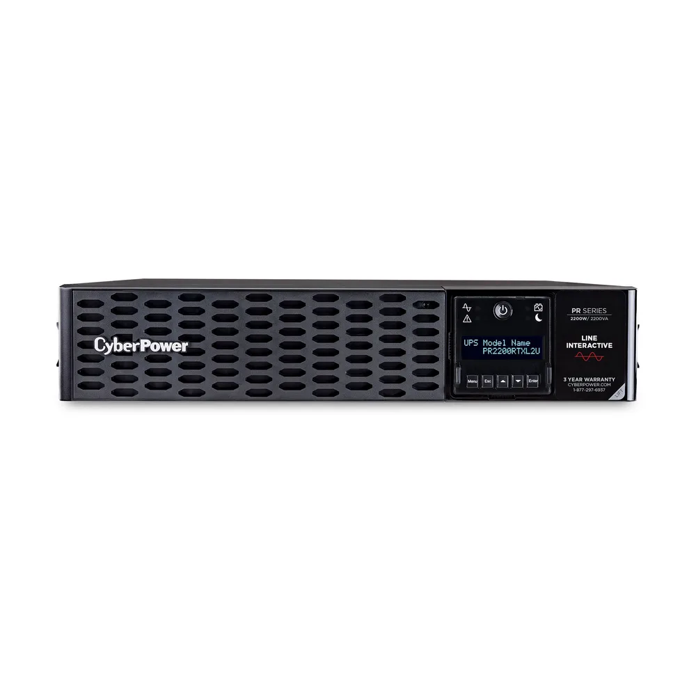 NO BREAK CYBERPOWER PR2200RTXL2U 2200VA / 2200W, RACK/TORRE, 2U, 8 X NEMA 5-20R, SENOIDAL PURA, PERMITE MDULOS DE BATERA EXTENDIDA BP48VP2U02, GARANTA 3 AÑOS INCLUYE BATERA.