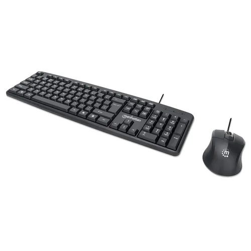TECLADO Y MOUSE,MANHATTAN,178464, ÓPTICO USB CABLEADO, COMBO