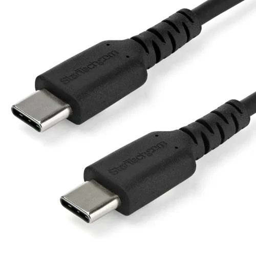 CABLE DE CARGA DE 2M USB C - DE CARGA RAPIDA Y SINCRONIZACION USB 2.0 TIPO C A USB C PARA LAPTOP - REVESTIMIENTO TPE DE FIBRA DE ARAMIDA M/M 60W NEGRO - IPAD PRO SURFACE - STARTECH.COM MOD. RUSB2CC2M
