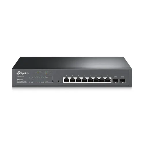 SWITCH TP-LINK SG2210MP GIGABIT ADMINISTRABLE OMADA SDN 8 PUERTOS POE CAPA 2 CON 2 RANURAS SFP GIGABIT 802.3AT/AF 150W PARA ESCRITORIO O RACK
