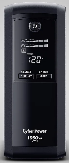 NO BREAK CYBERPOWER CP1350AVRLCD 1350 VA/ 815 WATTS, INTERACTIVO, TORRE, 10 NEMA 5-15R, 5 RESPALDO Y 5 SUPRESIN, 3 AÑOS DE GARANTA, INCLUYENDO BATERA.