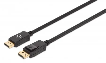CABLE DISPLAYPORT,MANHATTAN,353618, V1.4 M-M 2.0M NEGRO 8K60HZ,CHAPADOS EN ORO