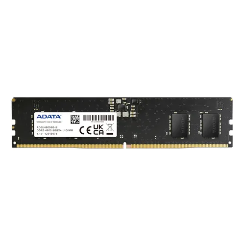 MEMORIA ADATA UDIMM DDR5 8GB PC5-38400 4800MHZ CL40 288PIN 1.1V PC AD5U48008G-S