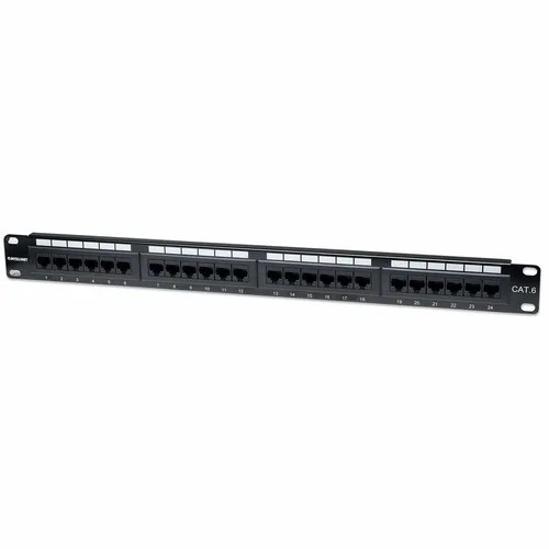 PANEL DE PARCHEO INTELLINET,520959, CAT6 UTP 24 PUERTOS RJ45 MONTAJE RACK 19 1U
