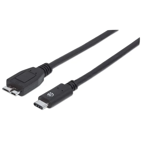 CABLE USB,MANHATTAN,353397,-C V3.1, C-MICRO B 1.0M NEGRO