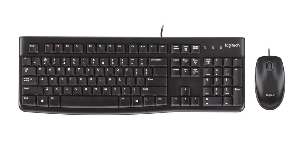 TECLADO Y MOUSE LOGITECH MK120 ALAMBRICO USB (ESPAÑOL) NEGRO