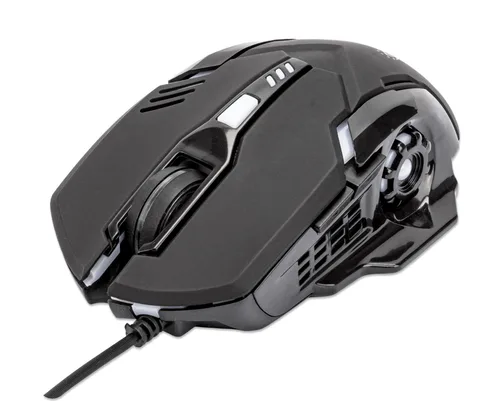 MOUSE OPTICO,MANHATTAN,179256, GAMING 6 BOTONES, NEGRO