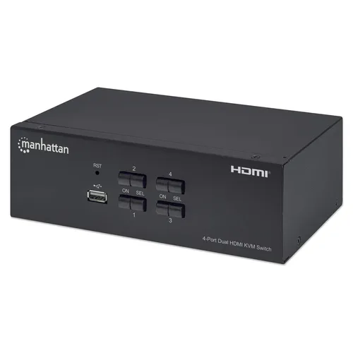 Accesorio Kvm MANHATTAN ,153539, Hmdi Doble Monitor 4:1, 4K@30MHZ USB2.0 USB 2.0