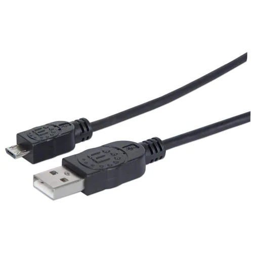 CABLE USB,MANHATTAN,307178, V2 A-MICRO B, BOLSA PVC 1.8M NEGRO