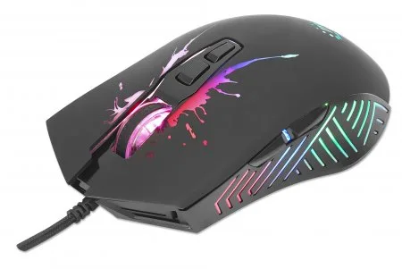 MOUSE OPTICO GAMING, MANHATTAN, 190220, 7 BOTONES, 7200 DPI, LED RGB, NEGRO