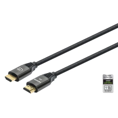 CABLE HDMI /MANHATTAN / 355933 /2.1 PREMIUM M-M 1.0M, 8K@60HZ,CHAPA DE ORO