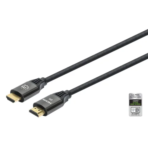 CABLE HDMI,MANHATTAN,355940, 2.1 TEXTIL M-M  2.0M, 8K@60HZ