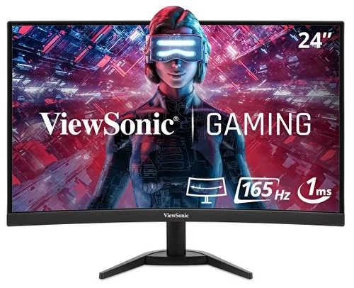 MONITOR LED VIEWSONIC GAMER 24 PULGADAS / FULL HD 1920X1080P / HDMI / DISPLAY PORT/ FREESYNC / CURVO 1500R / 165 HZ / 1 MS /BOCINAS INTEGRADAS/ 3 AÑOS DE GARANTIA