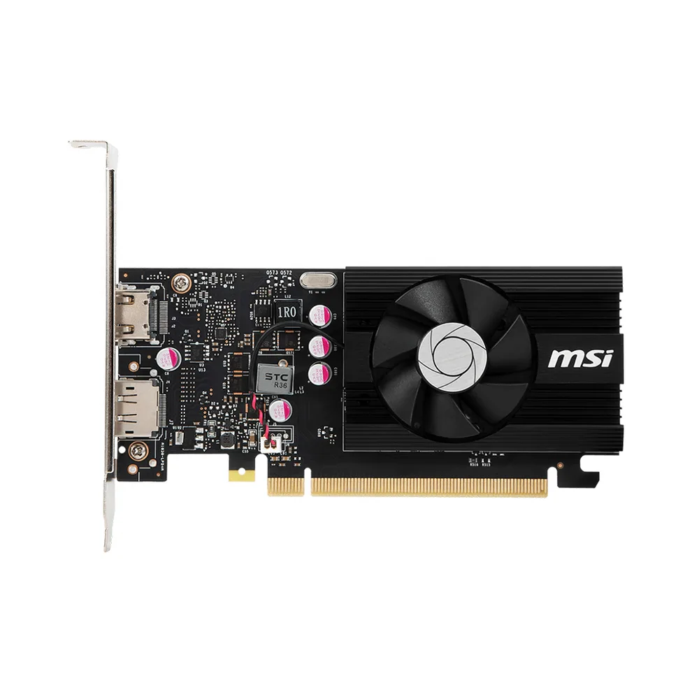 TARJETA DE VIDEO MSI NVIDIA GT 1030 /X16 3.0/GDDR4/4 GB /1X DP 1.4/HDMI 2.0B/BAJO PERFIL /GAMA BASICA