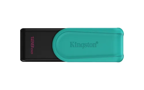 MEMORIA FLASH USB KINGSTON DATA TRAVELER EXODIA S 128GB GEN 1 3.2 TIPO A C/TAPA GIRATORIA NEGRO+TURQUESA DTXS/128GB
