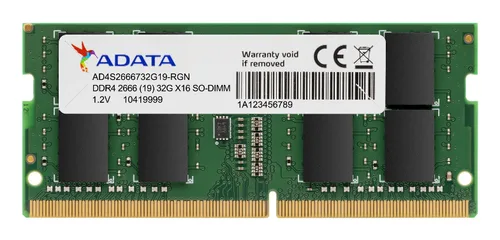 MEMORIA ADATA SODIMM DDR4 8GB PC4-21300 2666MHZ CL19 260PIN 1.2V LAPTOP/AIO/MINI PCS (AD4S26668G19-SGN)