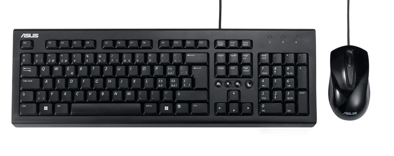 ASUS U2000 KEYBOARD+MOUSE/BK/SP U2000, Teclado Y Mouse Alambrico Usb, Cable 1.5M, 105