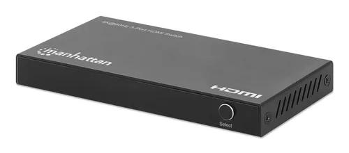 SPLITTER/MANHATTAN/208222/SWITCH HDMI 4K@60HZ, 3 ENTRADAS COMPACTO NEGRO
