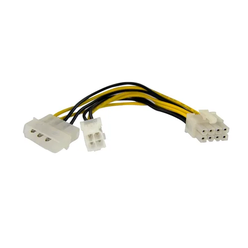 CABLE ADAPTADOR DE 15CM PARA FUENTE DE PODER - ALIMENTACIN CPU INTERNO 4 PINES A 8 PINES EPS CON LP4 - HEMBRA A MACHO - STARTECH.COM MOD. EPS48ADAP