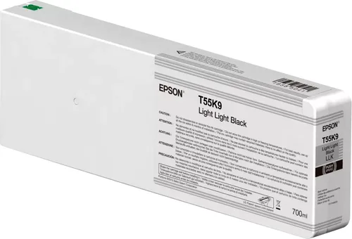 CARTUCHO EPSON MODELO T55K ULTRACHROME HD / HDX NEGRO CLARO CLARO, PARA PLOTTER P6000/ P7000/ P8000/ P9000 700 ML