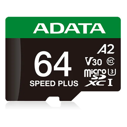 MEMORIA ADATA MICROSDXC SPEED PLUS 64GB CL10 CON ADAPTADOR UD64GUI3V30A2SP-RA1