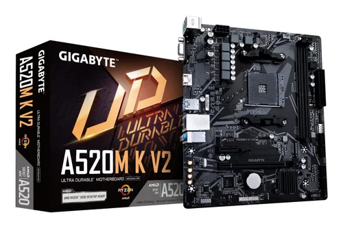 MB GIGABYTE A520 AMD S-AM4 3A GEN/2XDDR4 3200/HDMI/DVI/VGA/4XUSB 3.2/M.2/MICRO ATX/GAMA BASICA