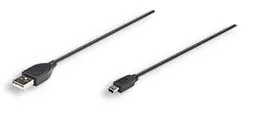 CABLE USB , MANHATTAN, 322638, V2.0 A-MINI B 0.9M NEGRO