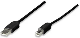 CABLE USB,MANHATTAN,342650, A-B 1.8M, NEGRO ECONOMICO
