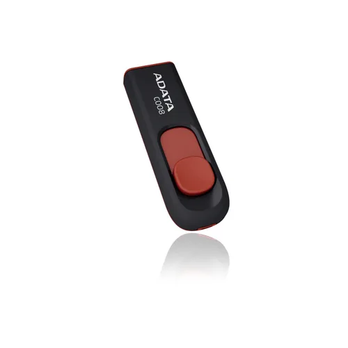 MEMORIA ADATA 32GB USB 2.0 C008 RETRACTIL NEGRO-ROJO (AC008-32G-RKD)